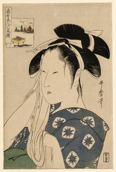 The Asahiya Widow, from the series "Renowned Beauties Likened to the Six Immortal Poets" by Kitagawa Utamaro