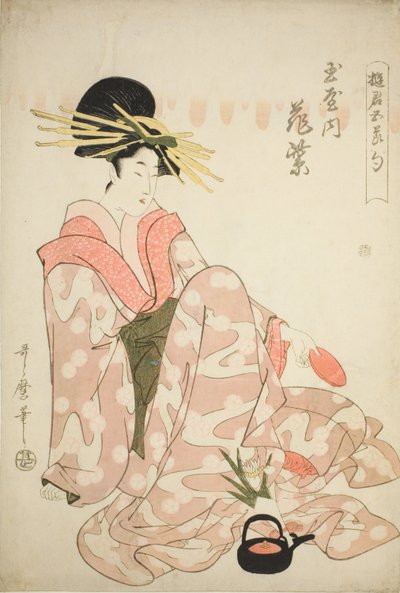 The Courtesan Hanamurasaki of the Tamaya, from the series "Courtesans of the Five Festivals" by Kitagawa Utamaro