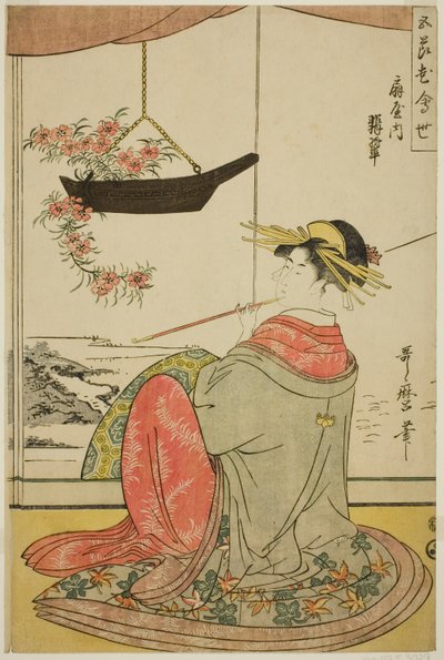 The Courtesan Hisui of the Fan House, from the series The Five Festivals Flower Competition by Kitagawa Utamaro