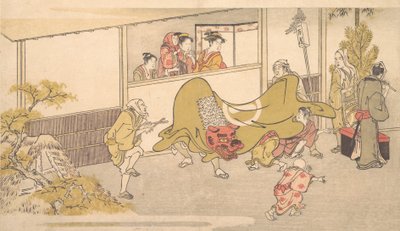 The Lion Dance by Kitagawa Utamaro