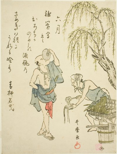The Sixth Month, from an Untitled Series of Genre Scenes in the Twelve Months, with Kyoka Poems by Kitagawa Utamaro