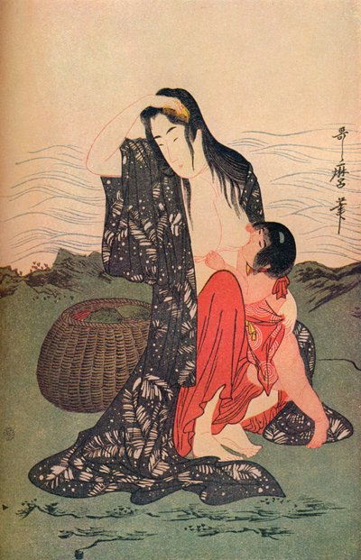 The Centre Panel of The Pearl Divers by Kitagawa Utamaro