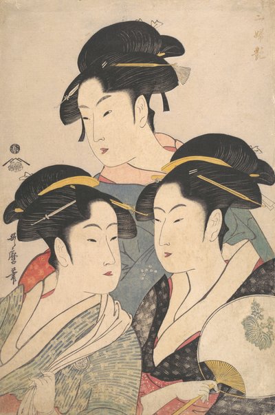 Three Beauties of the Kwansei Period by Kitagawa Utamaro