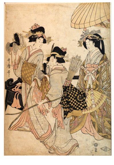 Three women as archers by Kitagawa Utamaro