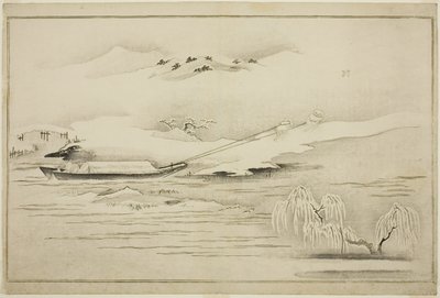 Towing a Barge in the Snow, from the album The Silver World by Kitagawa Utamaro