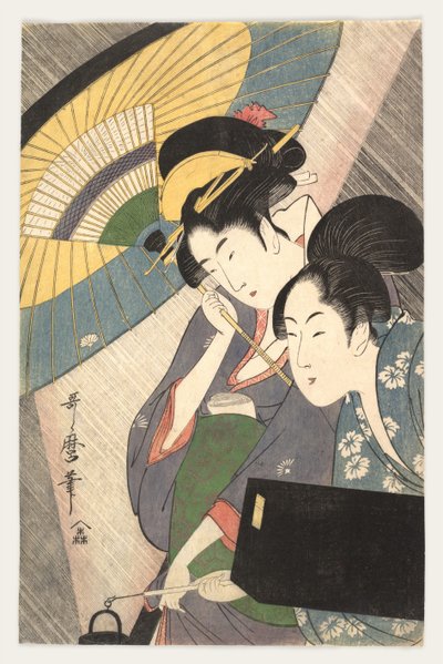Two Women Under an Umbrella by Kitagawa Utamaro