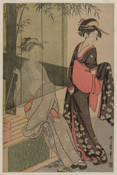 Two Women by a Bamboo Blind by Kitagawa Utamaro