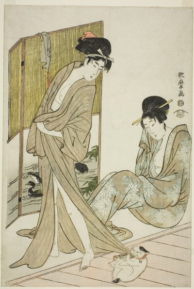 Two Young Women after a Bath by Kitagawa Utamaro