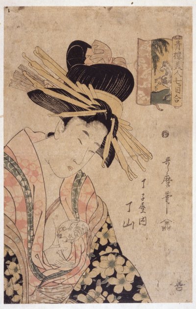 Woman and White Mouse by Kitagawa Utamaro