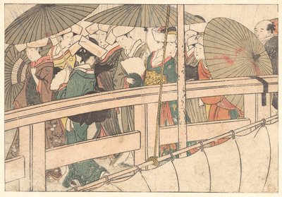 Women on a Bridge, from the illustrated book Flowers of the Four Seasons by Kitagawa Utamaro