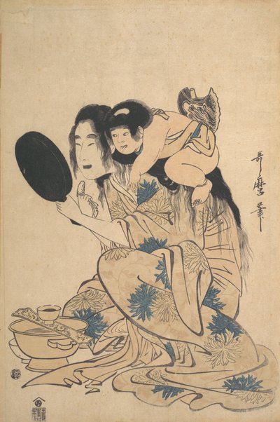 Yamauba Blackening Her Teeth and Kintoki by Kitagawa Utamaro