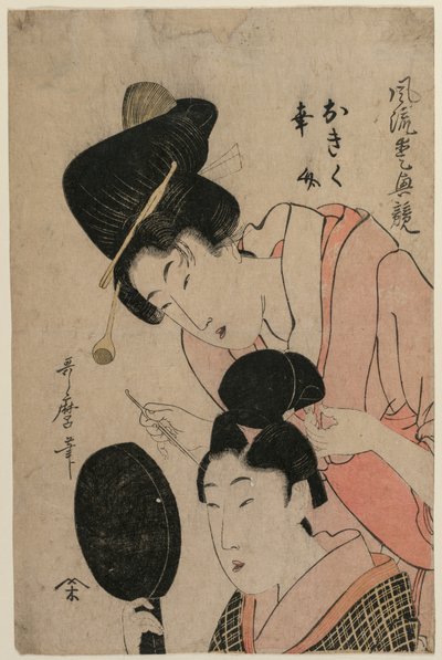 The Lovers Okiku and Kozuke (from the series An Elegant Comparison of Charming Features) by Kitagawa Utamaro II