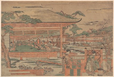 Ushiwaka, the Young Yoshitsune Serenading Jorurihime by Kitao Shigemasa