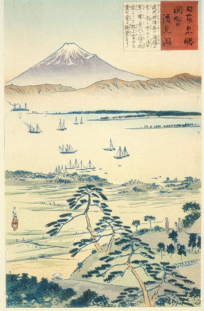 View of Fuji from the Coast of Kiyomigata by Kiyochika Kobayashi