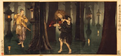 Taira no Tadamori Meets the Priest of Mido by Kiyochika Kobayashi