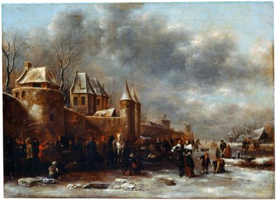 A Castle at the River Bank by Klaes Molenaer