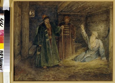 Tsar Ivan IV The Terrible and Malyuta Skuratov Visiting Boyar Morosov by Klavdiy Vasilievich Lebedev