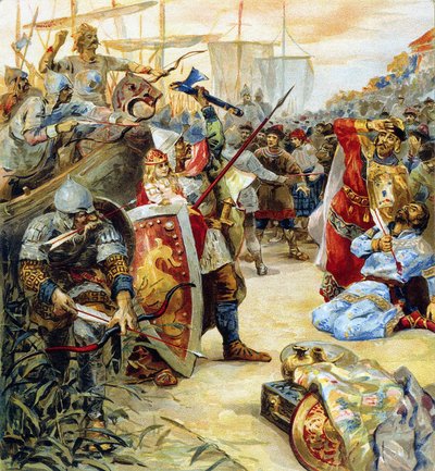 The Death of Askold and Dir, Masters of Kyiv in 882, When the City Was Taken by Oleg the Sage by Klavdiy Vasilievich Lebedev