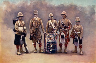 Private, Drummers, Piper, and Bugler - The Black Watch by Knight