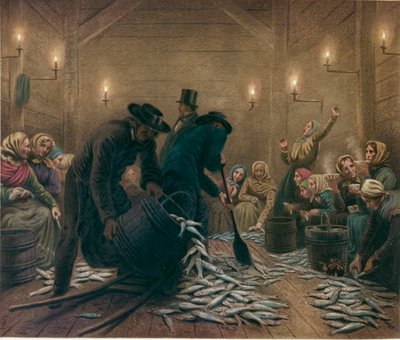 Inside a Herring Store Room in Bergen by Knud Bergslien
