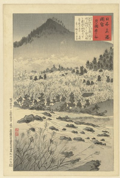 The Heart of the Valley at Tsukigase (Tsukigase oku no tani) (Images of Famous Places in Japan Series) (Nihon meisho zue) by Kobayashi Kiyochika