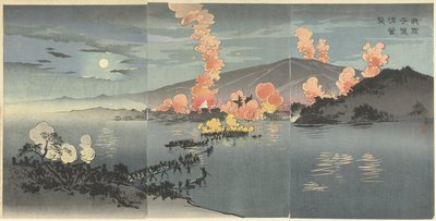 Night Attack of Our Armed Forces on the Chinese Camp at Pyongyang by Kobayashi Kiyochika