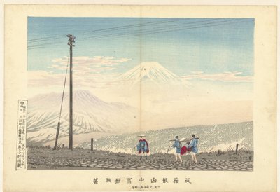 View of Mount Fuji in the Hakone Mountains Ju Hakone sanchu Fugaku chobo (title on object) by Kobayashi Kiyochika