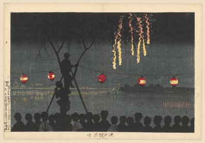Fireworks at Ikenohata by Kobayashi Kiyochika