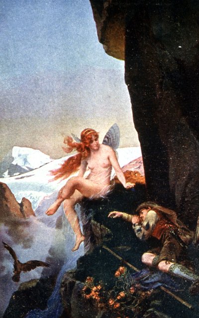 Fairy in the Swiss Alps, c. 1910 (illustration) by Konrad Dielitz