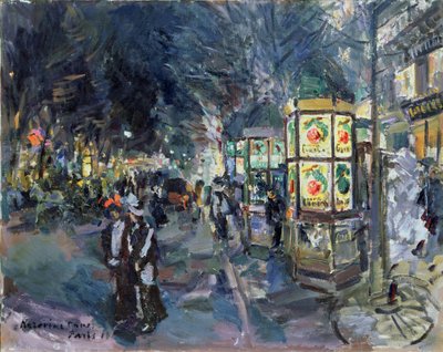Parisian Boulevard at Night by Konstantin Alekseevich Korovin
