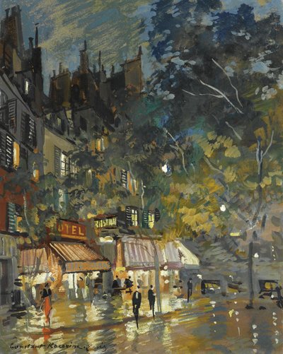 Café in Paris by Night, 1936 by Konstantin Alekseevich Korovin