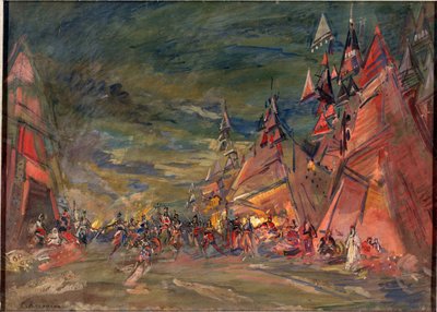 The Polovtsian Military Camp. Set Design for the Opera 