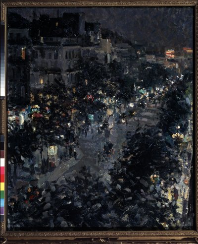 Paris At Night, Boulevard Des Italiens by Konstantin Alekseevich Korovin