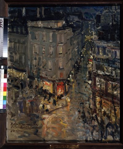 Paris, Boulevard des Capucines. View of the Intersection of Boulevards des Capucines and des Italiens on a Summer Night by Konstantin Alekseevich Korovin