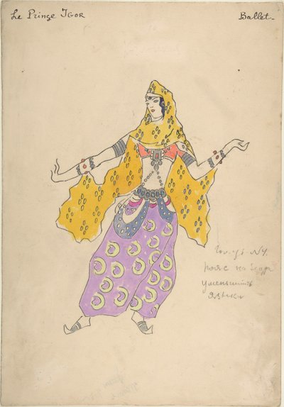 Polovtsian Girl. Costume Design for the Opera Prince Igor by A. Borodin by Konstantin Alekseevich Korovin