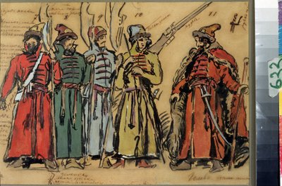 Costume Design for the Opera Khovanshchina by M. Musorgsky by Konstantin Alekseevich Korovin