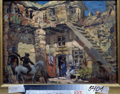 Stage design for the ballet Don Quijote by L. Minkus by Konstantin Alekseevich Korovin