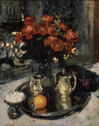 Roses and Violets by Konstantin Alekseevich Korovin