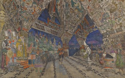 Stage design for the opera The Golden Cockerel by N. Rimsky-Korsakov by Konstantin Alekseevich Korovin