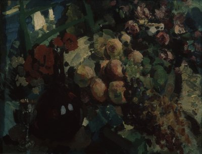 Still life. Vine and fruits, 1917 by Konstantin Alekseevich Korovin