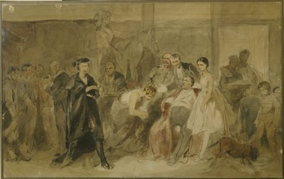 Behind the Curtain in the Serf Theatre by Konstantin Alexandrovich Trutovsky