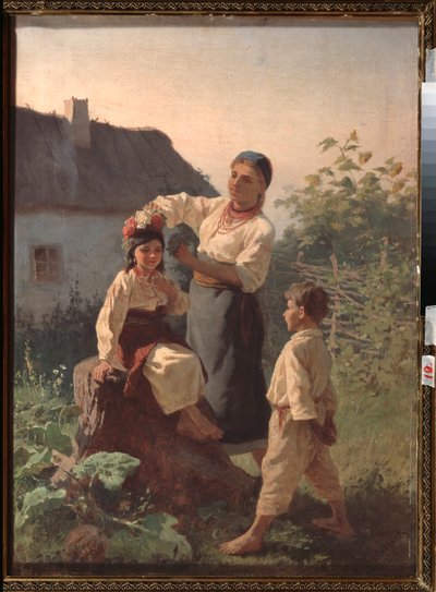 Binding a Garland by Konstantin Alexandrovich Trutovsky