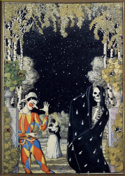 Harlequin and Death by Konstantin Andreevic Somov
