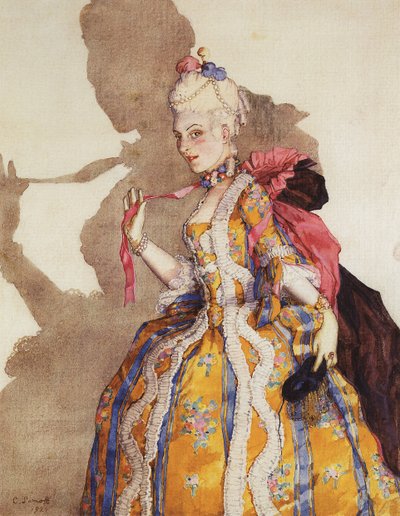 Costume design for Tamara Karsavina as Marquise by Konstantin Andreevic Somov