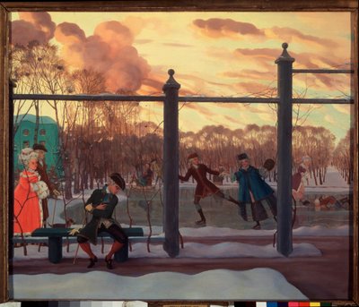Winter. Skating Rink. by Konstantin Andreevic Somov