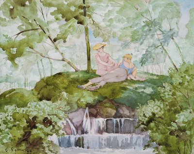 Lovers in a Landscape by Konstantin Andreevic Somov