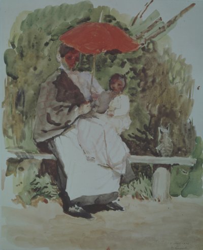 Nurse with a child by Konstantin Andreevic Somov