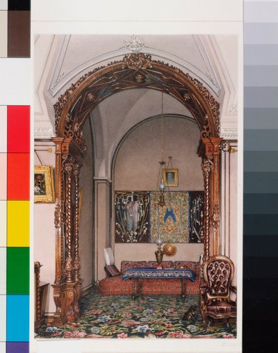 Interiors of the Winter Palace: The Alcove of the Study of Grand Prince Nicholas Nicolaievich by Konstantin Andreyevich Ukhtomsky
