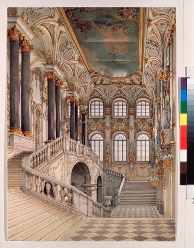 The Grand Staircase of the Winter Palace by Konstantin Andreyevich Ukhtomsky