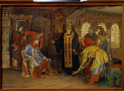 The Invitation of the Prince Pozharsky to Rule Over Armies for Liberation of Moscow by Konstantin Apollonovich Savitsky